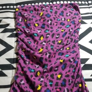 Purple cheetah part tube top with bralette